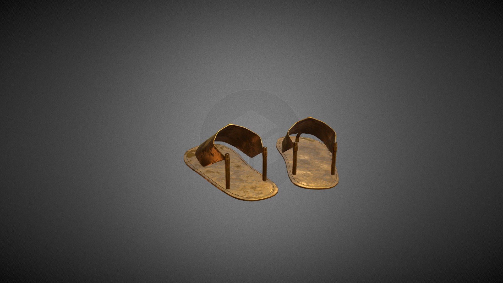 Lowpoly version - Egyptian Golden Sandals - Download Free 3D model by Andres Piroso (@andrespiroso) 3d model