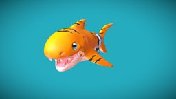 Chompy Swim shark, cute, undersea