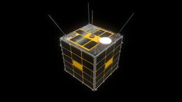 AprizeSat satellite, blender3d, space, microsat, aprizesat