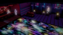 Club Atomic: Where the holograms go. cyberpunk