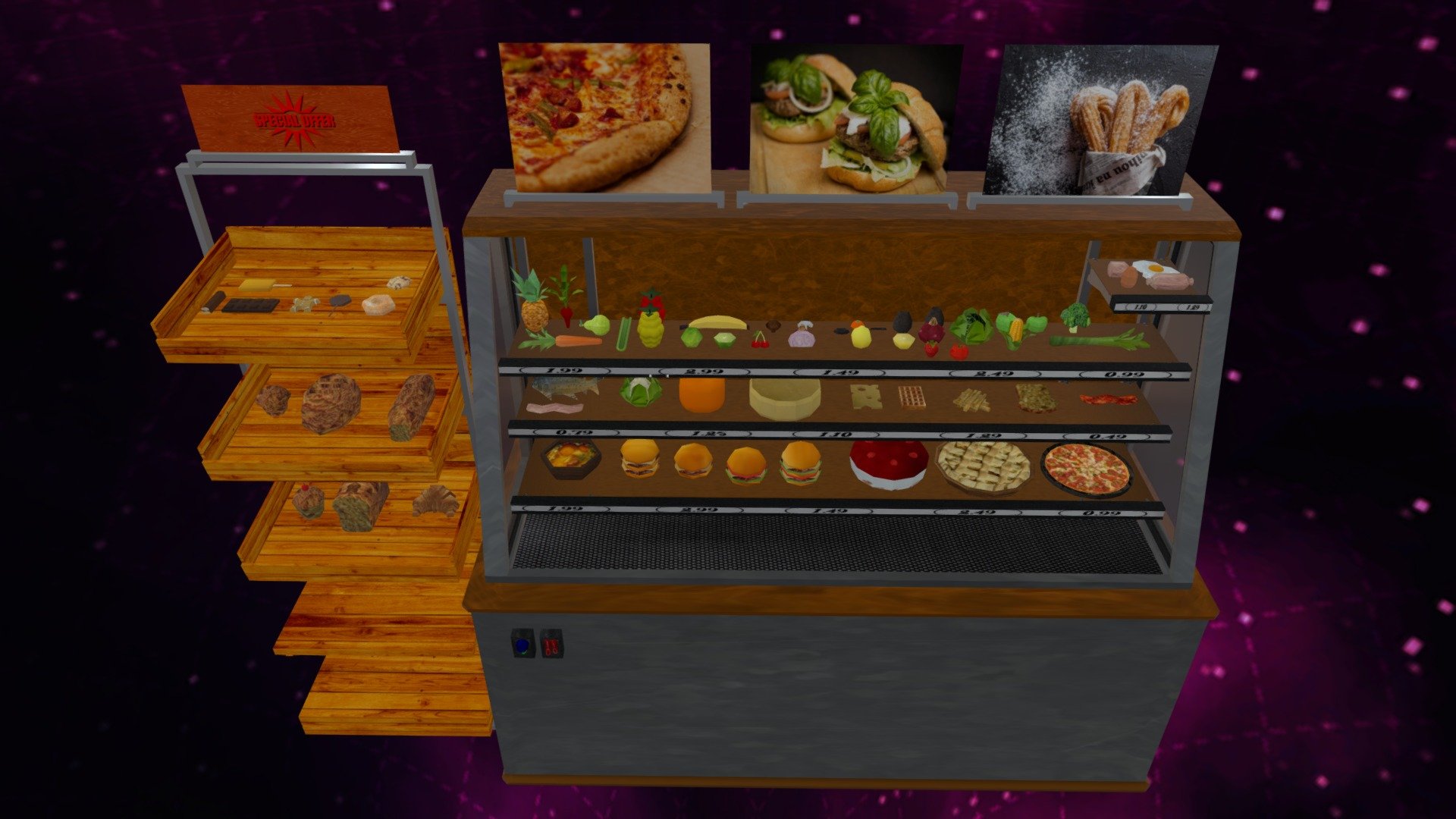 Introducing the Real Food Set made by ACBRadio, the programs used to make this object are as follows: Blender 2.93 &amp; G.I.M.P 2.10.4…The ‘Textures’ inclued in this object are the following: Diffuse…Textures are obtained from https://cc0textures.com/list?sort=Popular …free of Charge

Backdrop image by Micah Boerma over on https://www.pexels.com 
Food images are obtained from Pexels and https://pixabay.com

360 backdrop’s total poly count: Triangles: 4k Vertices: 2k

:D - Real Food Set .Blend FREE Low Poly - Download Free 3D model by LordSamueliSolo (@LadyLionStudios) 3d model