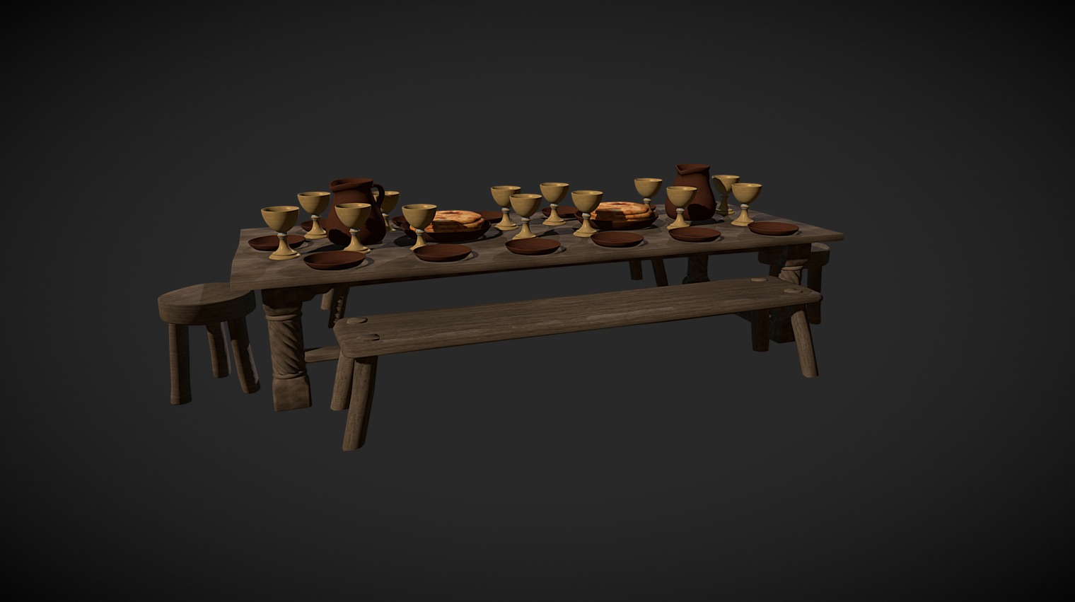 La última cena/The last supper - 3D model by VIRTUAL BIBLICAL MUSEUM (@nycspain) 3d model
