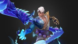 Storm Dragon Leesin leagueoflegends, low-poly, hand-painted, fantasy