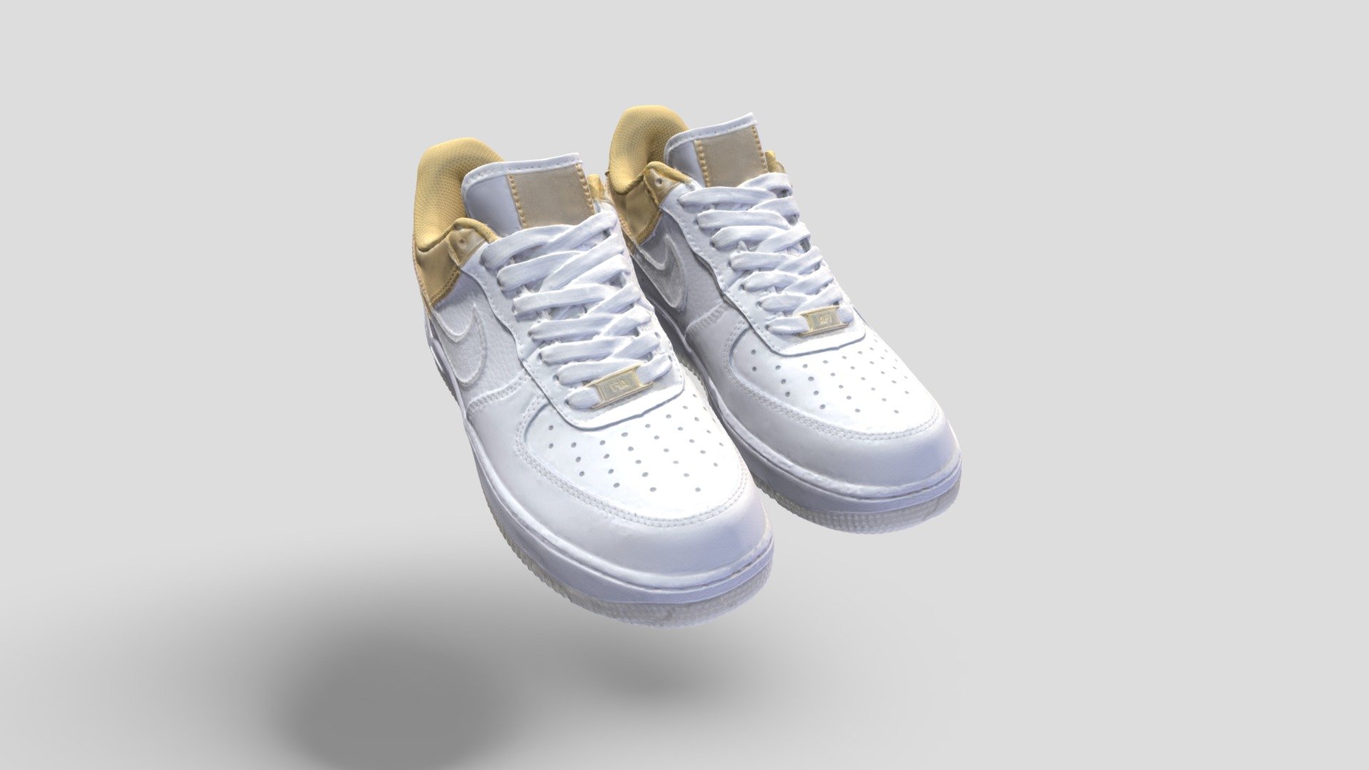 Highly detailed, photorealistic 3d scanned model  Nike Air force white
The model is cleaned up and retopologized and ready to use! 
The set includes a pair of sneakers.

&mdash;What's included&mdash; 
4k texture maps 
Each sneaker has 200k polygons 
All the models come in FBX/OBJ File formats.

*Please note that this is a photo-scanned model, and it may not be a 100% perfect model 3d model