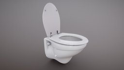 Wall Mounted Toilet bathroom, archviz, compact, toilet, wc, hygiene, wall-mounted, sanitary, water-closet