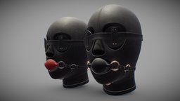 PBR Black Leather face mask set mouth, quad, eye, modern, red, product, style, leather, avatar, fashion, unreal, buckle, vr, ar, strap, 4k, metal, mask, chain, balaclava, look, wearable, outfit, bdsm, accessorie, ue4, gag, fame, balaklava, unity, game, pbr, lowpoly, black, steel, , blindfold, ue5, dominate