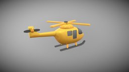 Hyper Casual Helicopter Animated lowpoly, model, animated, helicopter, hypercasual