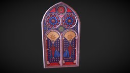 Stained Glass : model 2 medieval, game-art, sacred, game-ready, game-prop, middle-age, stained-glass, dark-fantasy, fantasy