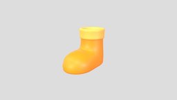 Prop243 Cartoon Boot toon, leather, toy, prop, fashion, leg, foot, boot, shoes, print, yellow, footwear, character, cartoon, 3d, clothing, simple, noai