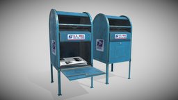 Mail Box unwrap, quads, game, pbr