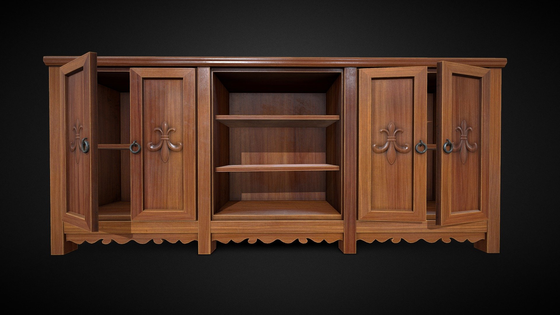 An old countertop cabinet. The cabinet doors can be removed and won't affect the texture - Cabinet - Buy Royalty Free 3D model by Mik Santos (@mikelkel2) 3d model