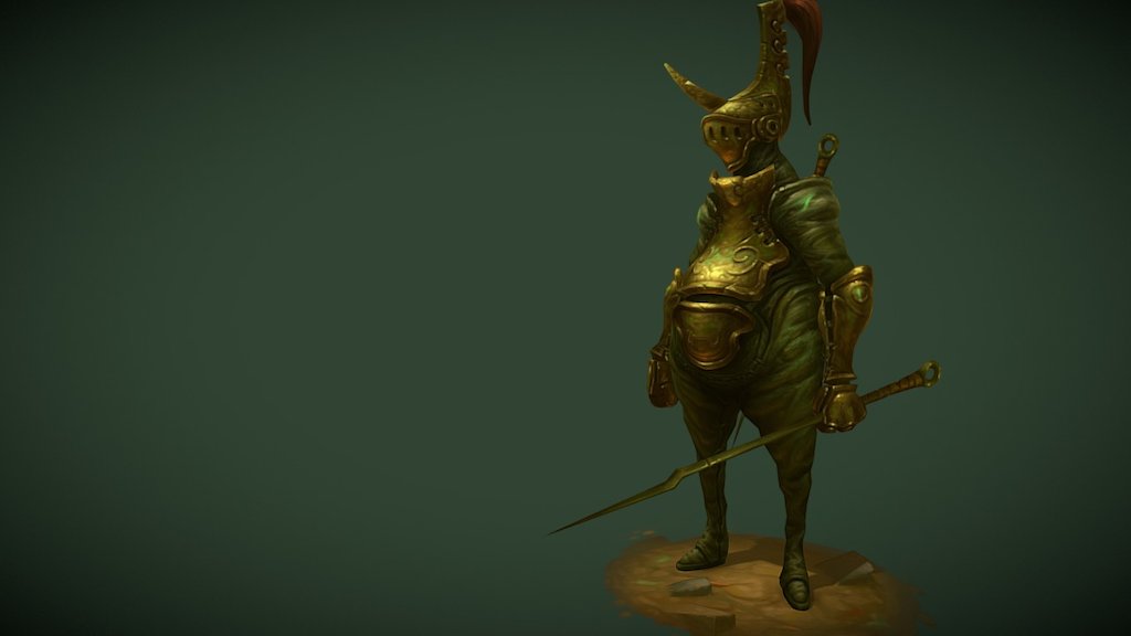 greeen dude :D my sister thinks he is one scary mofo.. I think I agree :D anyway progress can be found on my artstation: https://www.artstation.com/artwork/yl4QK

concept by www.artstation.com/artist/del_cid be sure to check him out! - Pikeman - 3D model by Miki Bencz (@cordero) 3d model