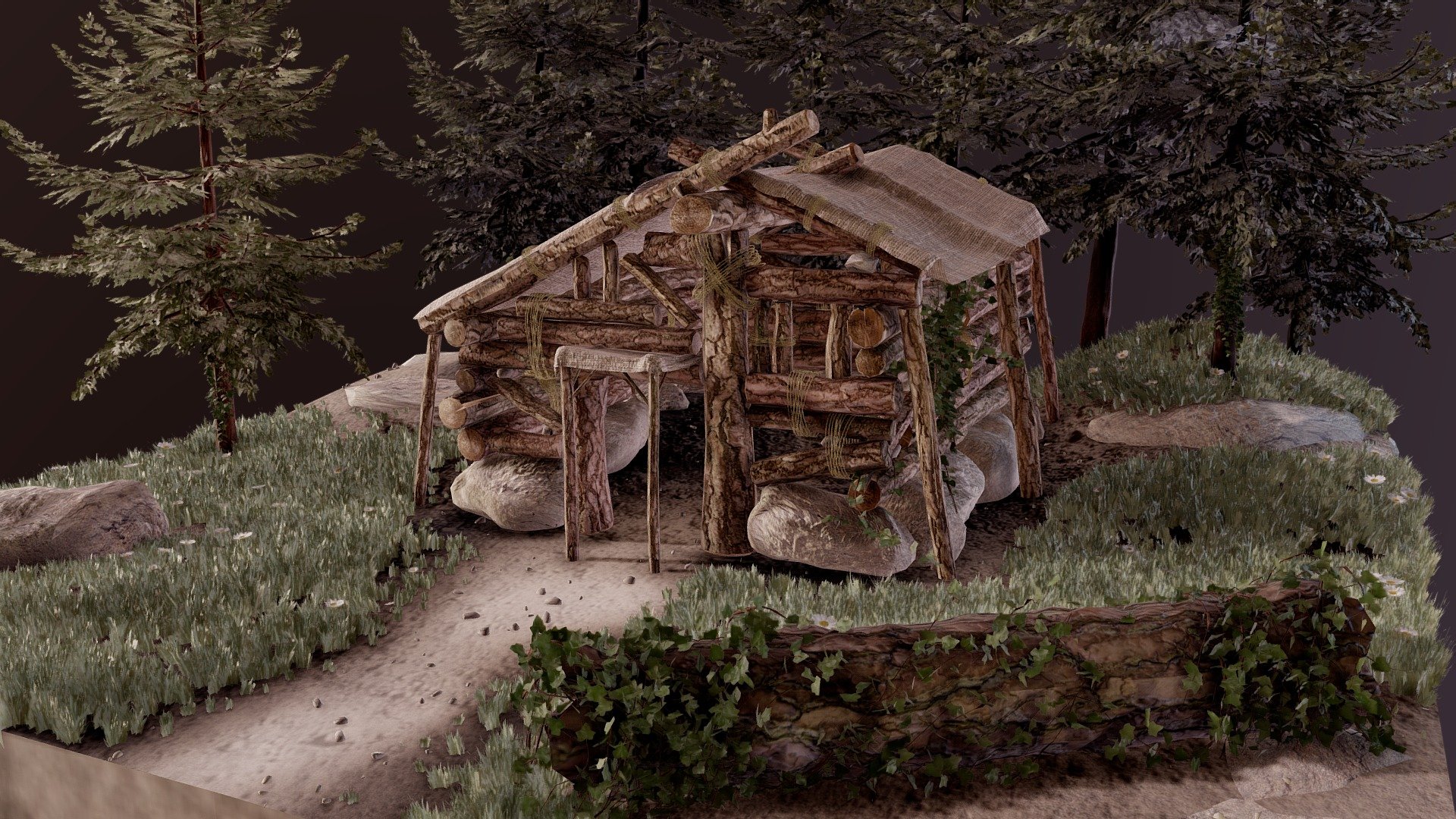 A little scene created for the Little Cabin Challenge from Sketchfab, insipired by the woodcutter's house from Zelda Breath of the Wild !
This was created in a couple of days as I just discovered that Sketchfab did challenges a couple of days ago ahahaa !
This is my first time uploading to Sketchfab and participating to a challenge like that, that was quite a fun experience that I'm really excited to make again !

If I had more time this is what I would have improved :

More details on vegetation and globaly on the scene, on the house especially (by creating an interior for example !)
I hope you'll like it !

Good luck to all the candidates ! ^-^ - Woodcutter's House - Download Free 3D model by lhaegy.fu 3d model