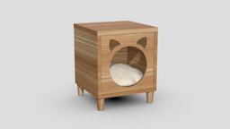 Cat Cabinet storage, cushion, cat, wooden, cute, bed, dog, bedroom, pet, prop, furniture, decor, cabinet, game, lowpoly, gameart, animal, wood, decoration, livingroom