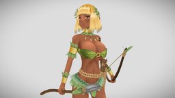 Yatzil warrior, , tribe, video-games, character, stylized, anime