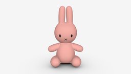 Rabbit soft toy 02 rabbit, bunny, toy, small, fun, children, child, doll, love, soft, play, easter, holiday, plush, fluffy, stuffed, childhood, 3d, pbr, funny