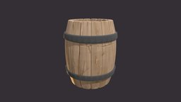 Low-Poly Medieval Barrel + wood texture !