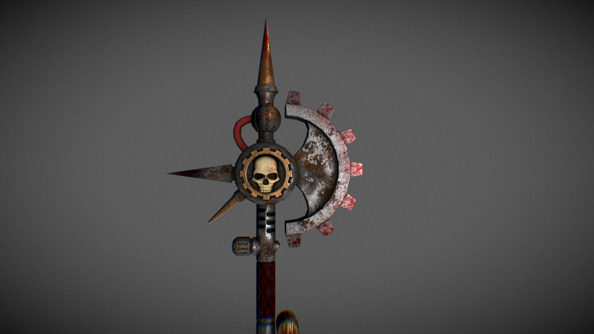 Modelled in Maya and Zbrush, Textured in Substance Painter - Cult Mechanicus Power Axe - 3D model by Isaac_Wright 3d model