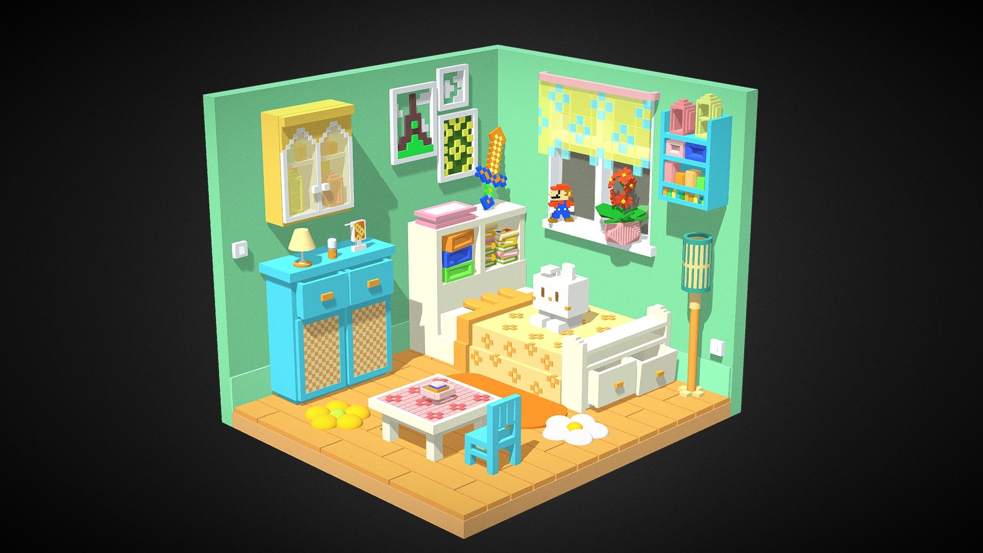 All the models are made by 🏠👉3d.xyz

Page link👉: 3d.xyz

All models are free on this page 🎉

Modeling is very easy and I would recommend anyone to try it ！ 😁😻🎁 - Cartoon Bedroom - Download Free 3D model by 3d.xyz (@webuild) 3d model