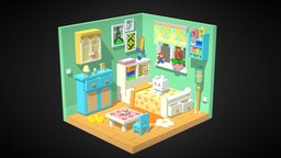 Cartoon Bedroom 3dprinting, ue4, maya, 3d, blender, 3dmodeling