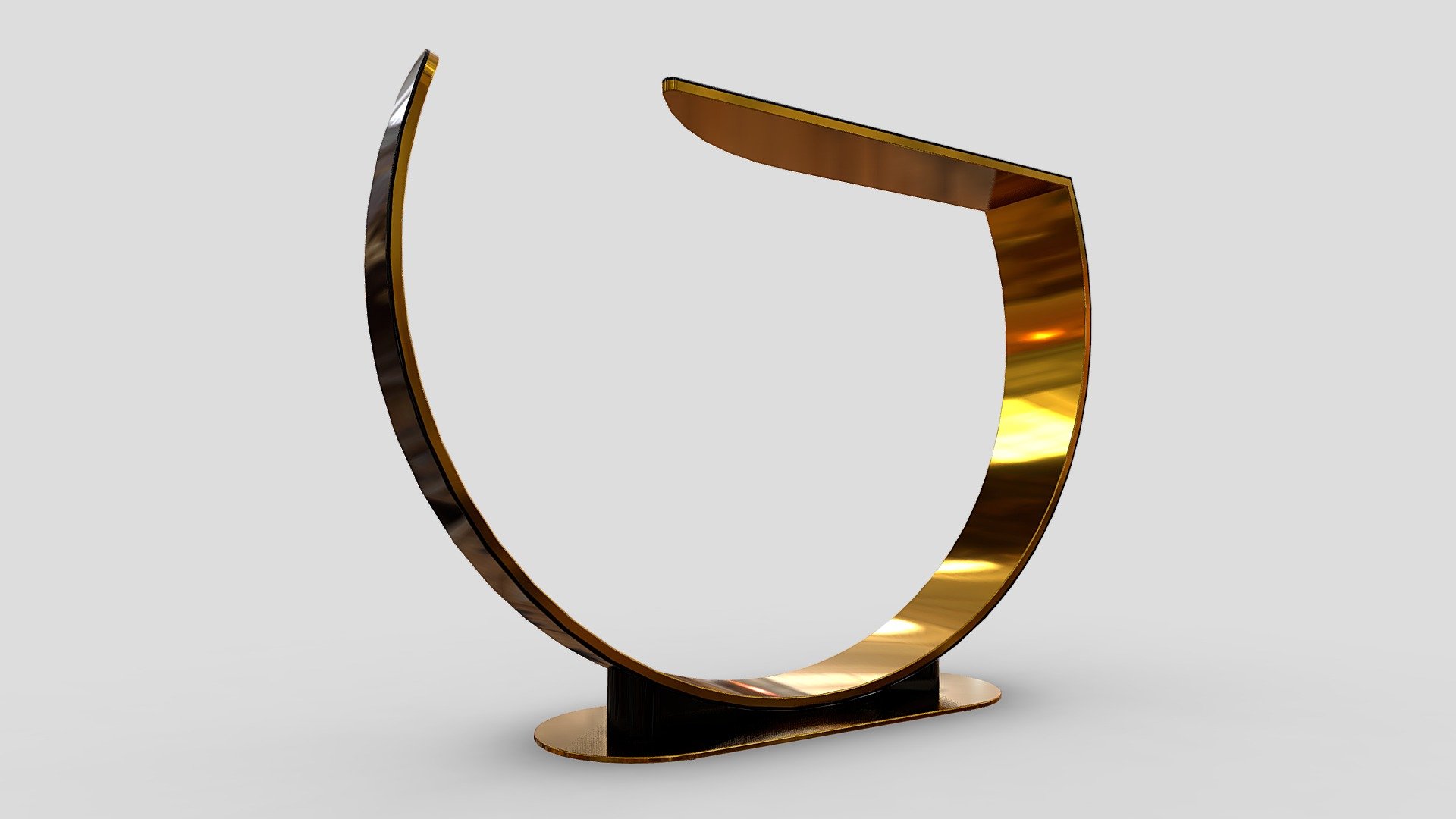 Circle Wave Console in metal with black glossy painted sides. Dimensions: 1125 mm x 300 mm x 905 mm

The model is highly accurate and based on the manufacturers original dimensions and technical data 3d model