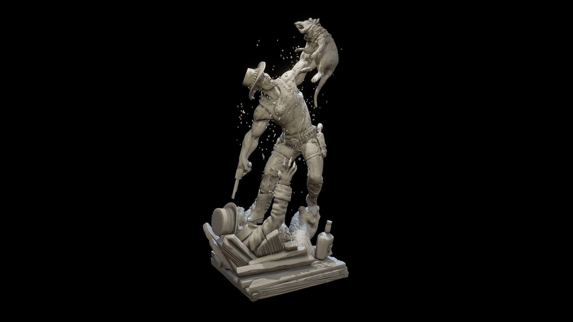 200mm sculpture for resin casting based on characters from the webcomic High Moon, by Ellis and Gallaher 3d model
