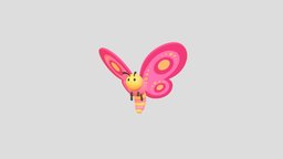 Character203 Butterfly insect, toon, cute, little, style, toy, garden, bug, mascot, butterfly, character, cartoon, fly, animal, monster, wing