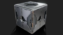Scifi Cube 4 cube, platform, panels, box, sci-fi