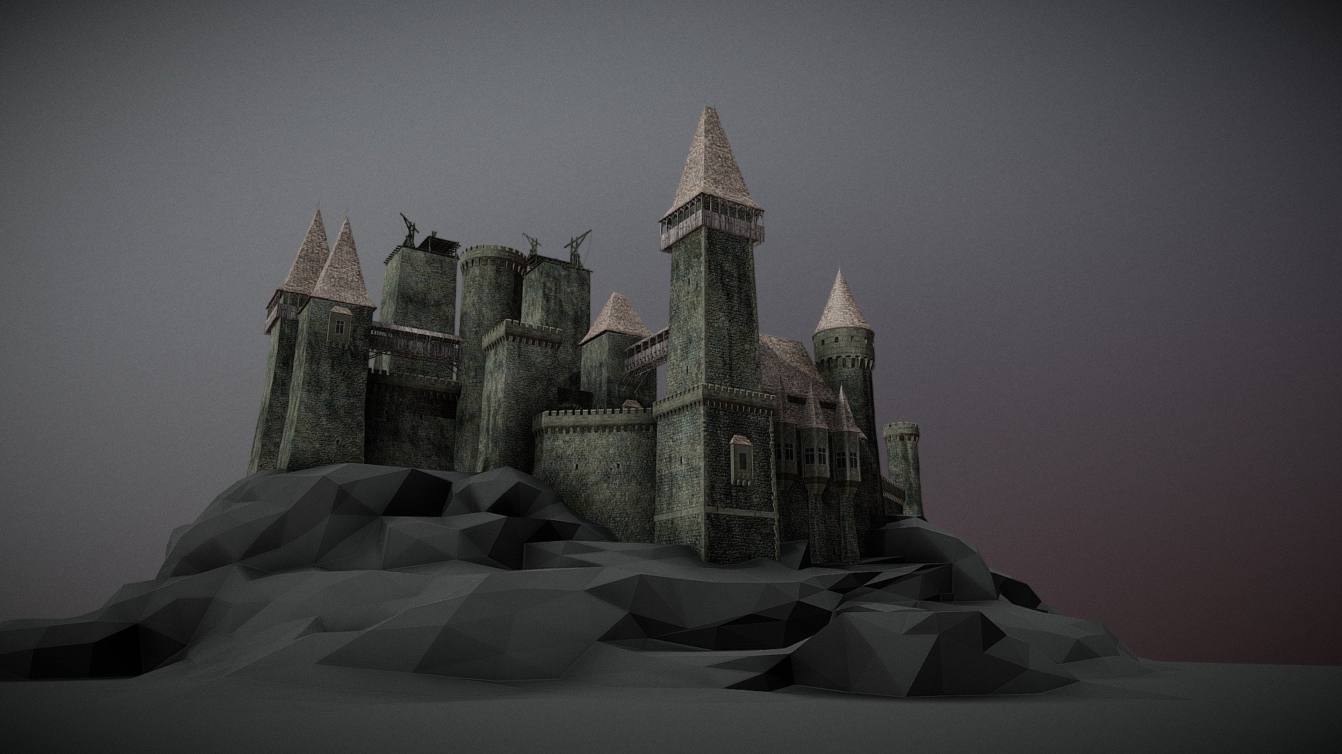 This is a fantasy castle with an eastern european style. Everything is modular, so it can easily be rearranged 3d model