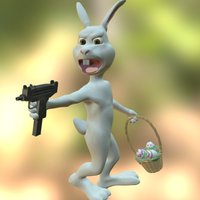 Easter Bunny Reloaded sculpt, bunny, basket, mudbox, uzi, easter, easteregg, rage, weapon, maya