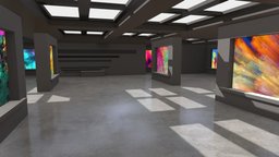 VR Art Gallery Showcase Presentation Room scene, room, artwork, vr, showcase, gallery, museum, paintings, showroom, interior-design, virtual-reality, metaverse, baked-lighting, art-gallery, baked-textures, blender, art, abstract, building-interior