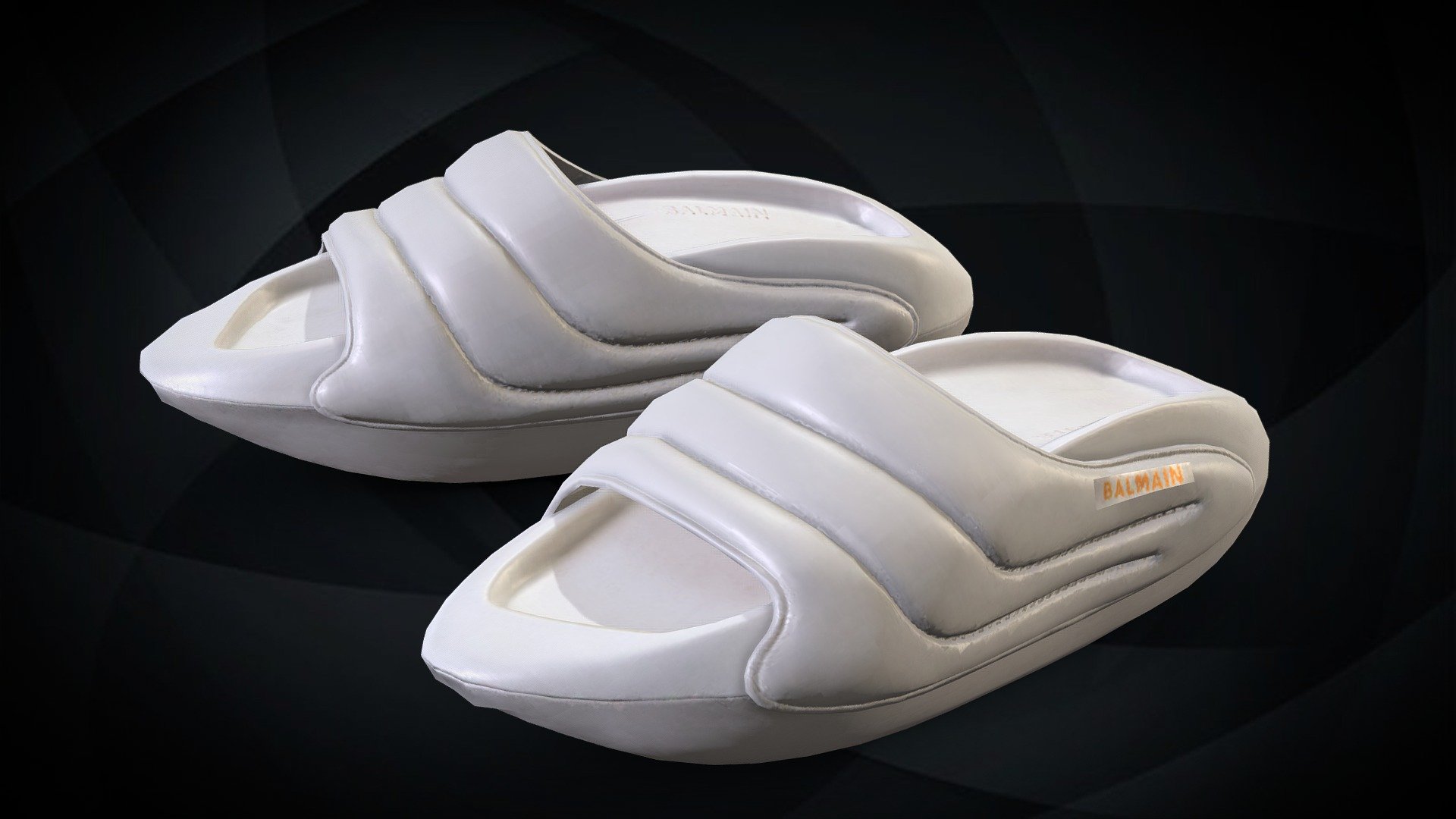 Lowpoly Gameassets PBR BALMAIN white leather fashion summer slipper

A Very Detailed scanned shoes with High-Quality .Reay to use in virtual try on project and game sim 4 or second life.

This Mesh is UV unwrapped non-overlapped.

1024x1024 difuse Normal Gloss Texture Map jpg format，in the compressed file rar.

File contains :

FBX .OBJ.DAE.MAYA and PBR Texture(tga format).

If you want to change the colorway of the shoes, it is easy to do it with photopshop. If you want to change the colorway or decrease the polycourt ,I am willing to do it.

This is a professional scanning agency, if you want any other shoes, Don’t hesitate to tell me.It will helps a lot.we are available for custom shoes scan.

Don’t forget to check my other sneakers,Have a nice day：） - BALMAIN white leather fashion summer slipper - Buy Royalty Free 3D model by Vincent Page (@vincentpage) 3d model