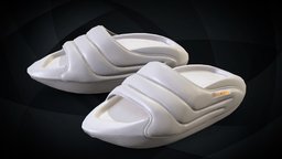 BALMAIN white leather fashion summer slipper