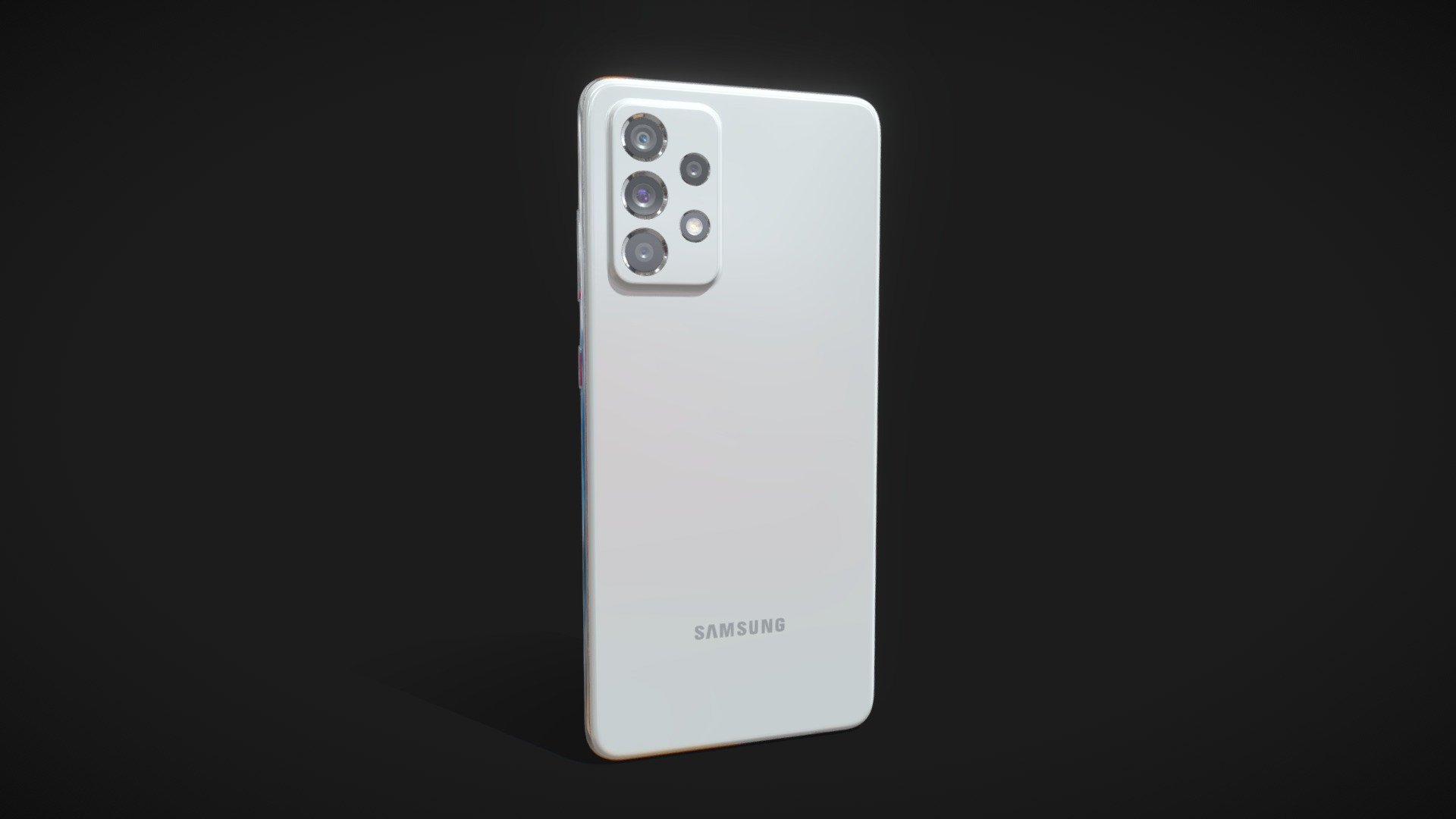 Samsung Galaxy A52.

This set:
- 1 file obj standard
- 1 file 3ds Max 2013 vray material 
- 1 file 3ds Max 2013 corona material
- 1 file of 3Ds
- 1 file e3d full set of materials.
- 1 file cinema 4d standard.
- 1 file blender cycles.

Topology of geometry:




forms and proportions of The 3D model

the geometry of the model was created very neatly

there are no many-sided polygons

detailed enough for close-up renders

the model optimized for turbosmooth modifier

Not collapsed the turbosmooth modified

apply the Smooth modifier with a parameter to get the desired level of detail

Materials and Textures:




3ds max files included Vray-Shaders

3ds max files included Corona-Shaders

file e3d full set of materials

all texture paths are cleared

Organization of scene:




to all objects and materials

real world size (system units - mm)

coordinates of location of the model in space (x0, y0, z0)

does not contain extraneous or hidden objects (lights, cameras, shapes etc.)
 - Samsung Galaxy A52 - Buy Royalty Free 3D model by madMIX 3d model