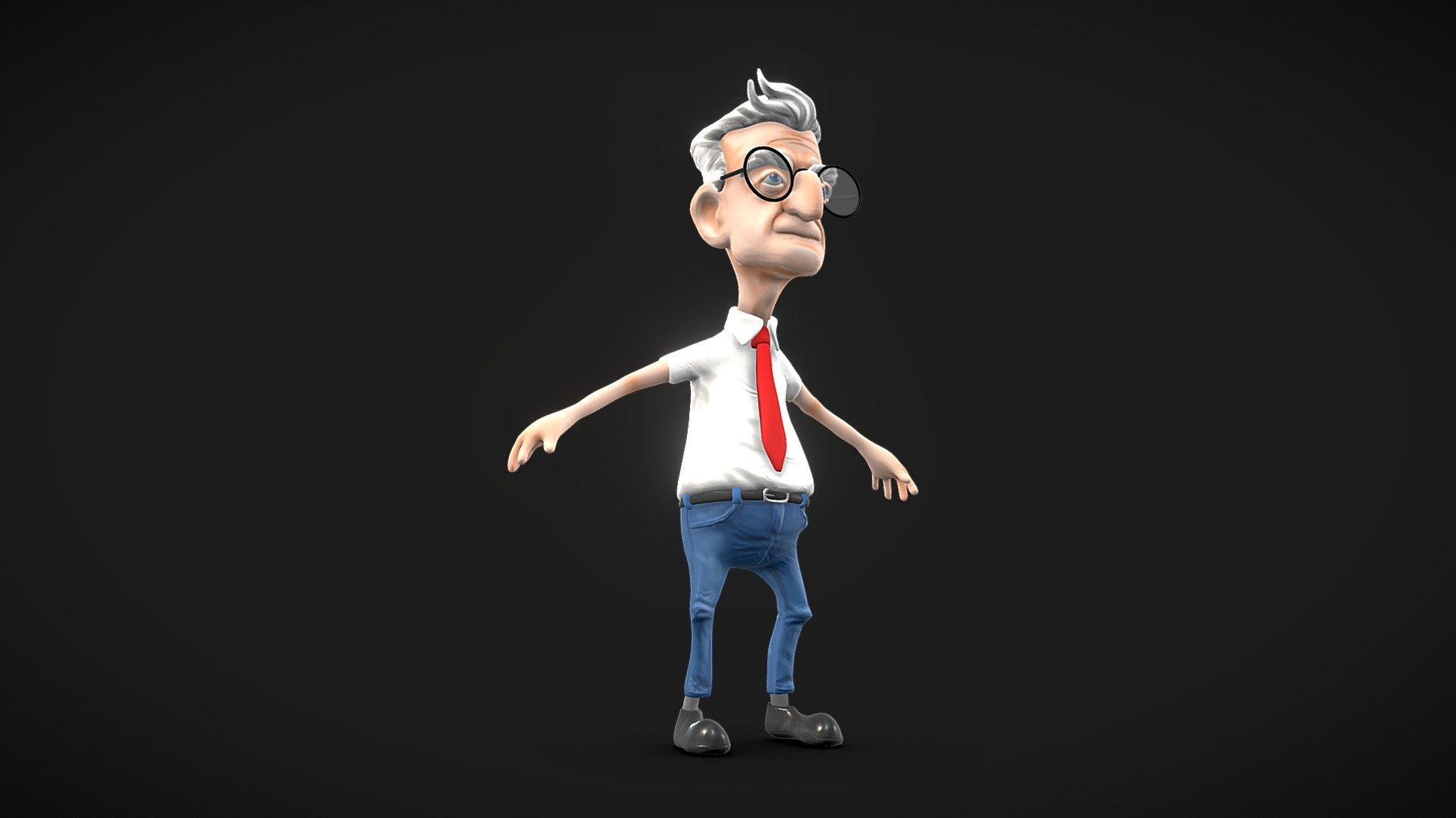 old man cartoons - Old Man - 3D model by Legatobach 3d model