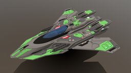 ISD Modular Scout fighter, starship, spacecraft, scout, game-ready, pbs, msgdi, asset, pbr, lowpoly, scifi, ship, modular, space, spaceship, noai