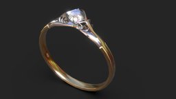 The Ring: 1 carat lowpoly, poly, gameasset