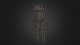 Old Water Tower Environment tower, rustic, water, old, aged, building