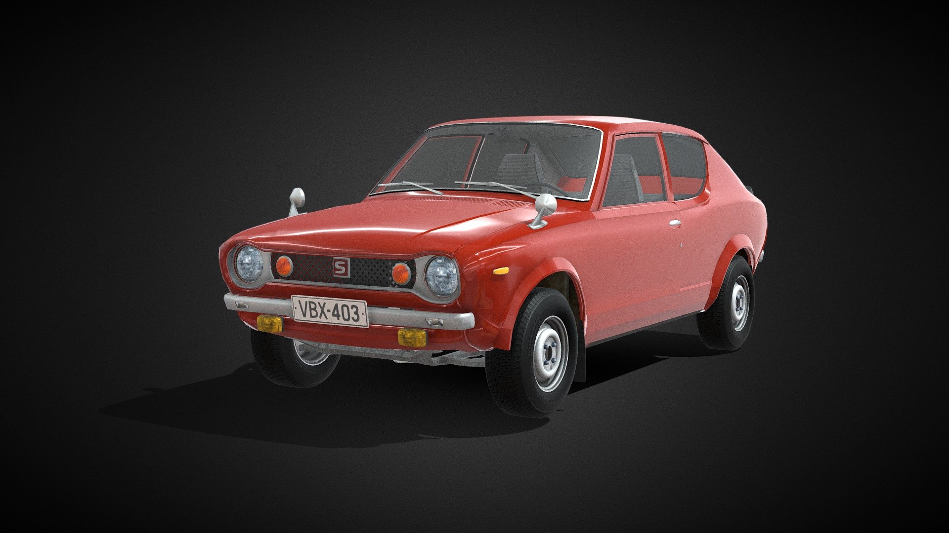 Nissan Cherry/Datsun 100A. The Datsun Cherry, known later as the Nissan Cherry, was a series of subcompact cars which formed Nissan’s first front-wheel drive supermini model line 3d model