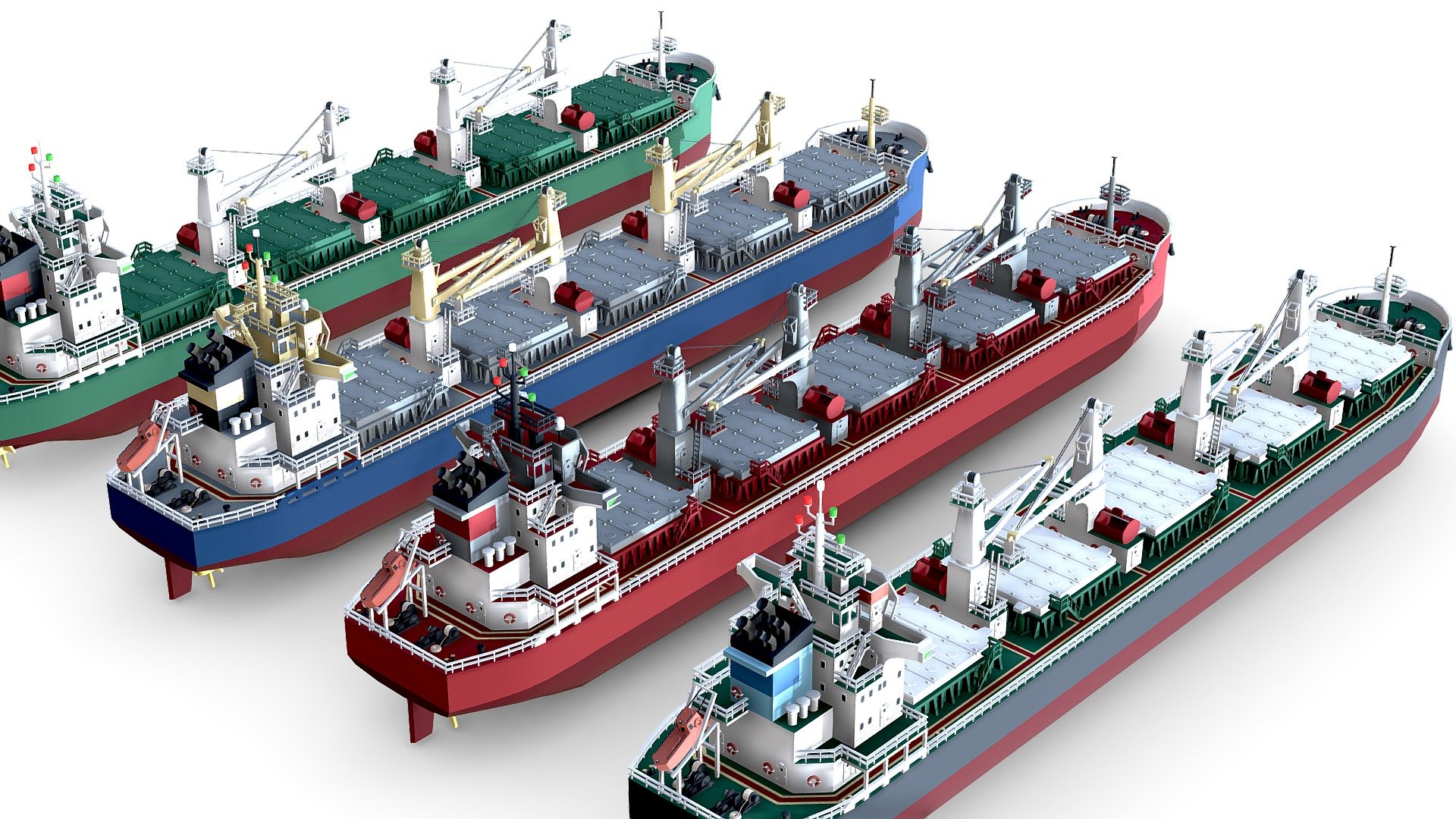 Model ship in low poly style. Four paint options and an emission map. The model is at the center of coordinates.

-Blender- -Maya- -Max- -Fbx- -Obj- - Panamax Bulk Carrier lowpoly Low-poly - Buy Royalty Free 3D model by IgYerm (@IgorYerm) 3d model