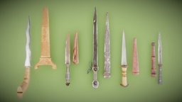 Knives Vol III prop, knives, attack, belt, pouch, weapon, knife, military, sword, dagger