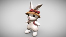 Pipimi hat, bunny, cute, chubby, straw, adorable