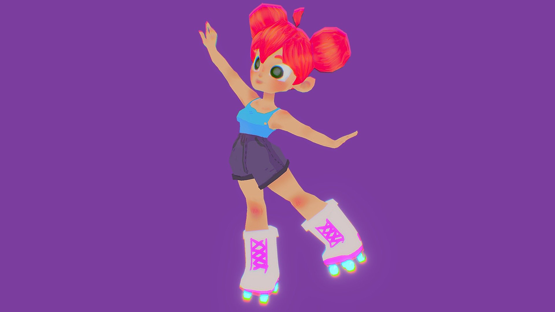 Homework, original character - Roller skater girl - 3D model by Citlalli.Siordia 3d model