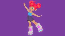 Roller skater girl cute, originalcharacter, girl-model, maya2019, character, girl, cartoon, characterdesign