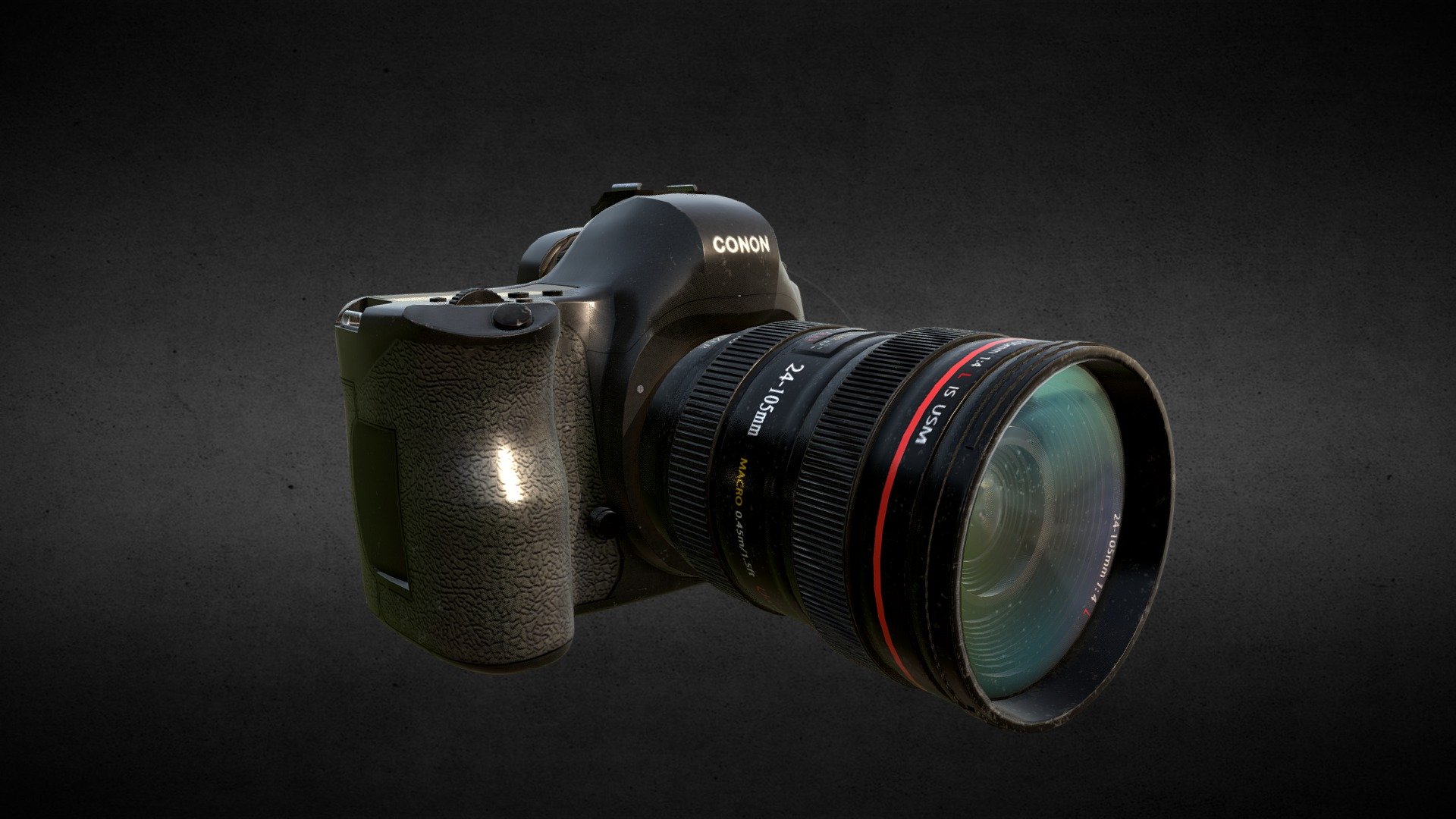 This is the model of camera styled after Canon 5D Mark III.

The model has a clean topology and a premium look to enhance detail and add realism to any scene or project. It is low-poly and suitable for use in games.

The model was created in Maya 2014 and is also available in max, fbx and obj formats for importing into any software or game engine.

UVs are fully unwrapped and non overlapping. The textures have been created inside Substance Painter and support PBR rendering. There are five types of textures - Diffuse, Occlusion, Normal, Metallic and Roughness.

File Details

Clean topology, optimized geometry

Clean heirarchy with logical naming and easy to use grouping

Unit is set to centimeter (cm). Real-world scale.

UVs unwrapped, non-overlapping

PBR support

Formats available: .ma, .mb, .obj, .fbx, .max

Tris count:  89619

Texture format: 2048x2048 and 4096x4096 PNG

Texture types: Diffuse, Normal, Occlusion, Metallic, Roughness

Hope you like the model!


Digital Agents Interactive Pvt Ltd
 - DSLR Camera - 3D model by Digital Agents Interactive Pvt Ltd (@DigitalAgents) 3d model
