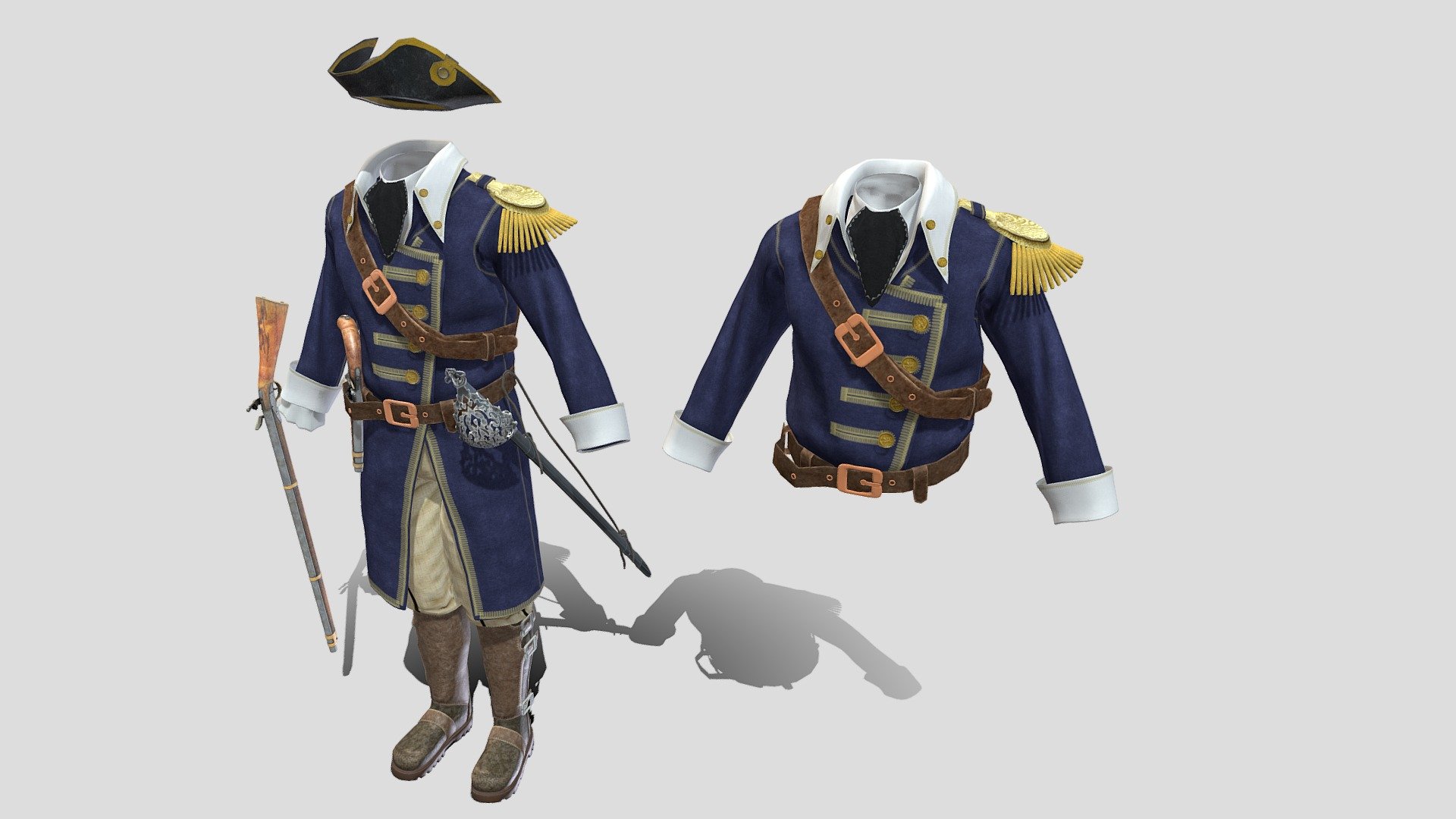 Low poly game character created with maya - Captain - 3D model by studio lab (@leonlabyk) 3d model