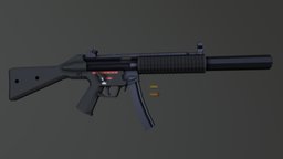 Low-Poly H&K MP5-SD