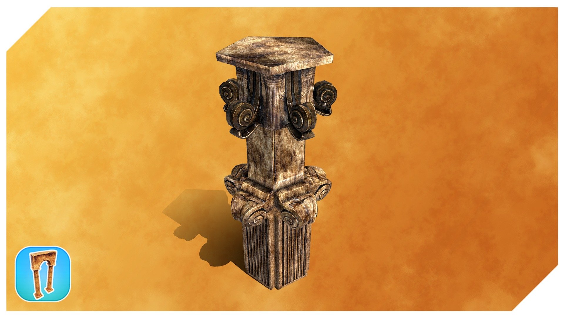 Pillar asset created from three individual assets with separate texture sets. 
Individual assets can be used as well. Comes with 2k PBR texture sets (Albedo, Normal, Roughness and AO).
Highly optimized for use in realtime 3d model