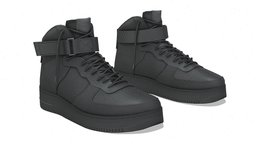 Hitops Sneakers Black 3D Model nike, sneakers, 3d, model, black, air-force-one, hitops