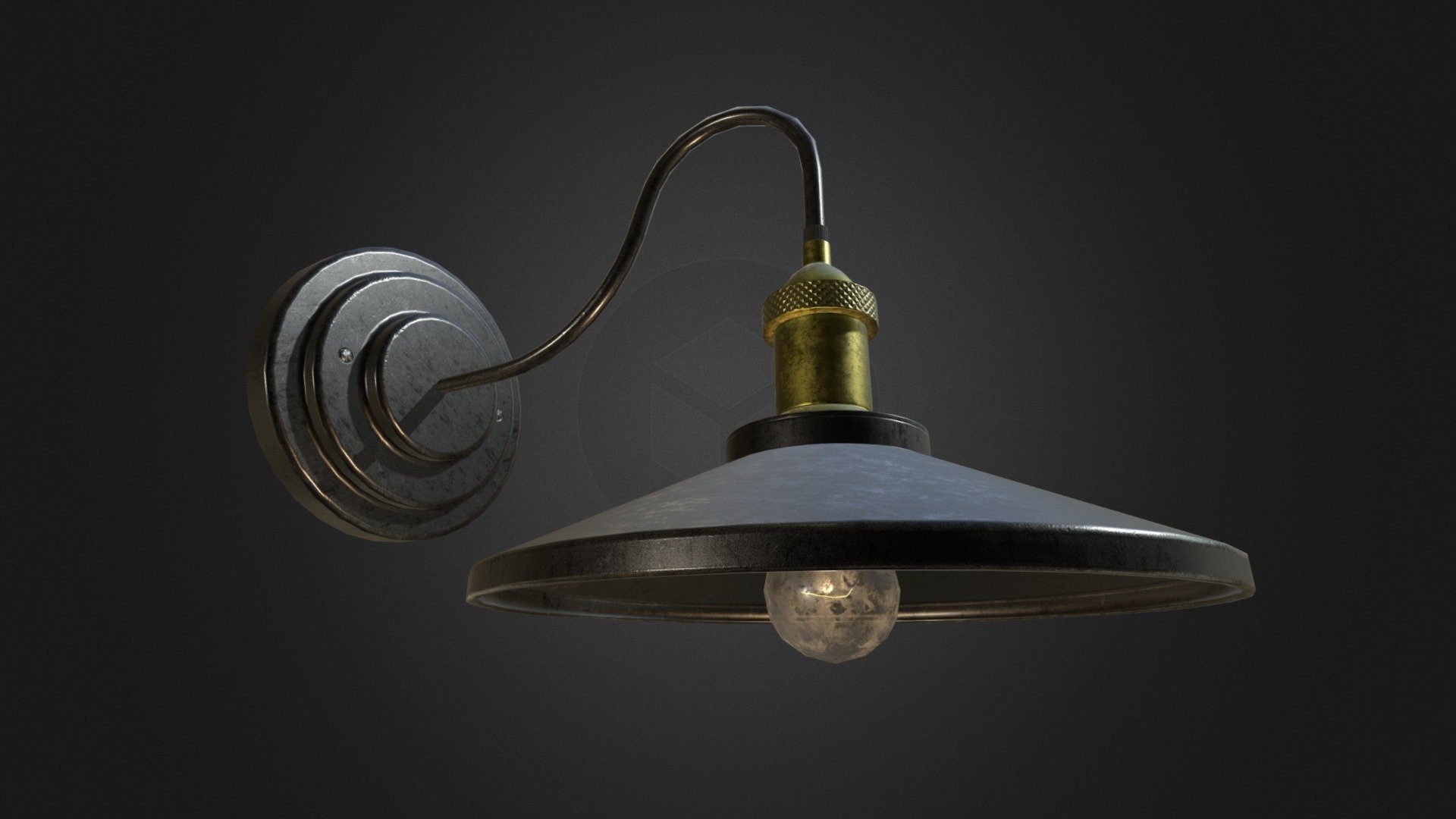 Vintage Wall Lamp asset was modeled in Blender and textured in Substance Painter with 4k pbr textures. This model is ready to use ingame and is composed by 2282 poligons 3d model